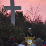 Sailors participate in an Easter service.